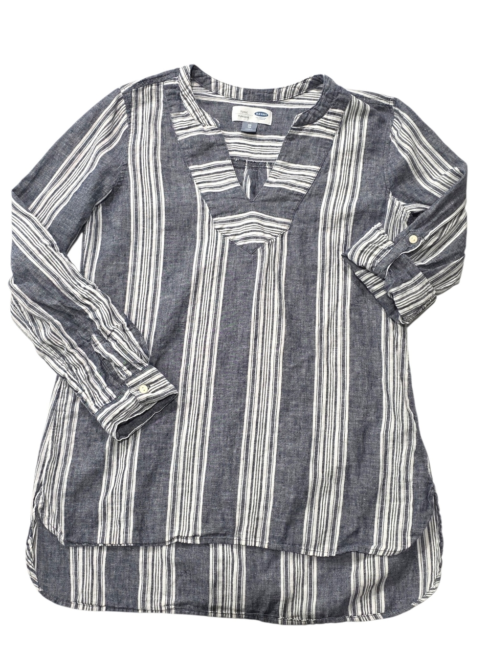 Old Navy Woman's Gray & White Striped Tunic Size Xtra Small (XS) E79